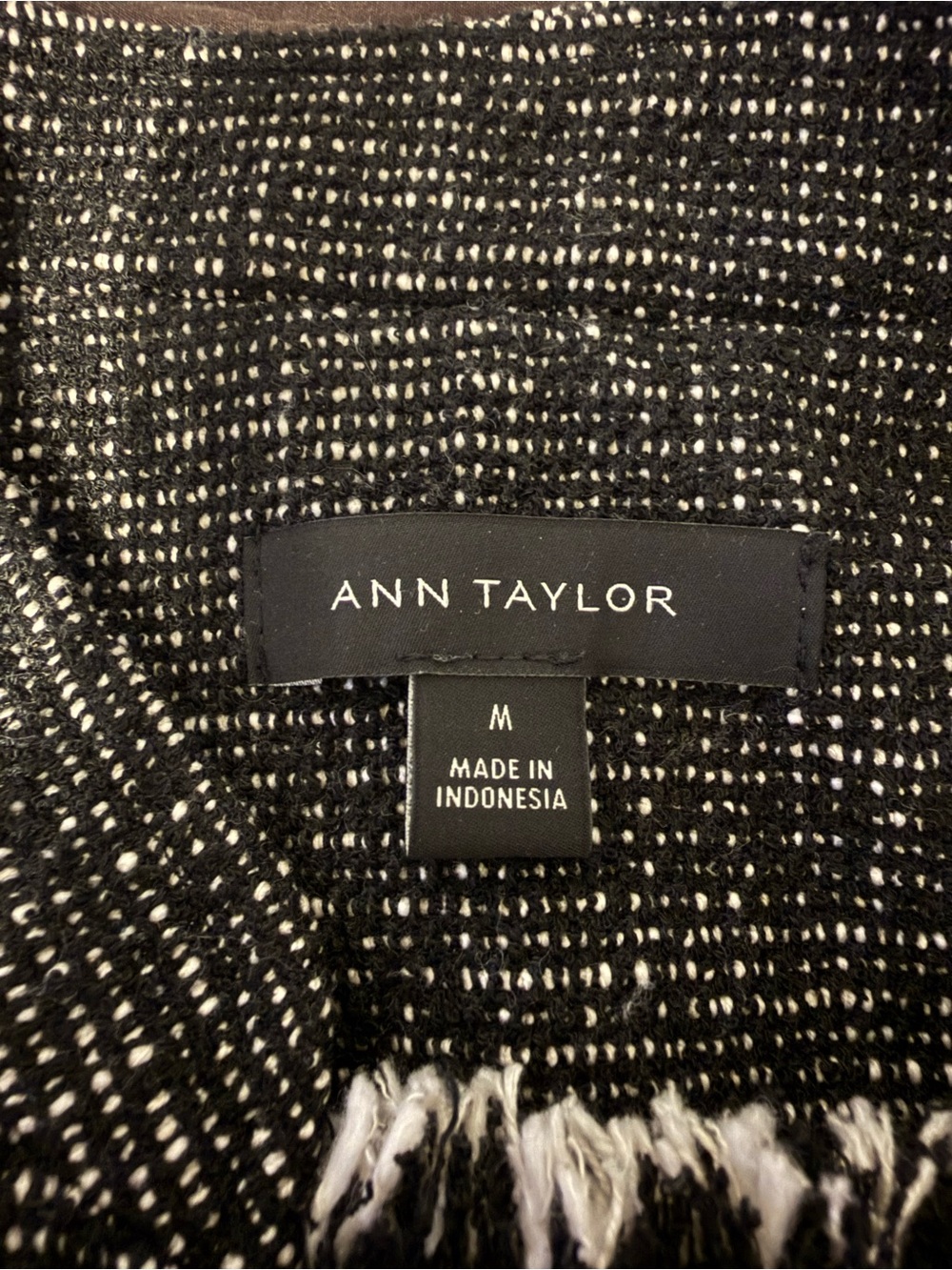 Ann Taylor Black and White Tweed Blazer